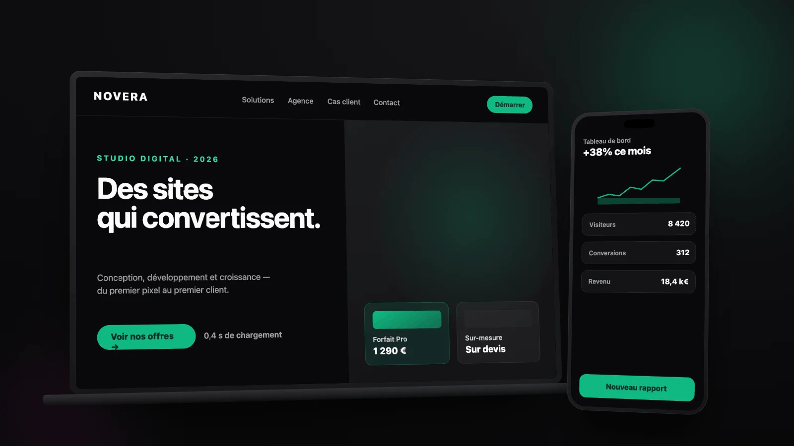 Création de site web — vitrine, boutique, landing page