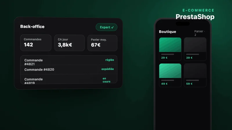 PrestaShop — e-commerce, agence Label Expert